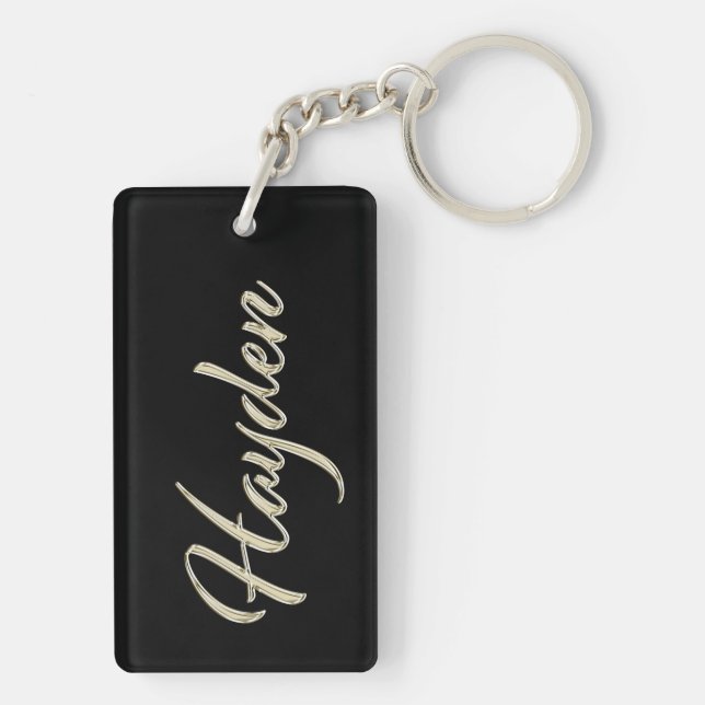 Hayden name whitegold key trailer keychain (Back)