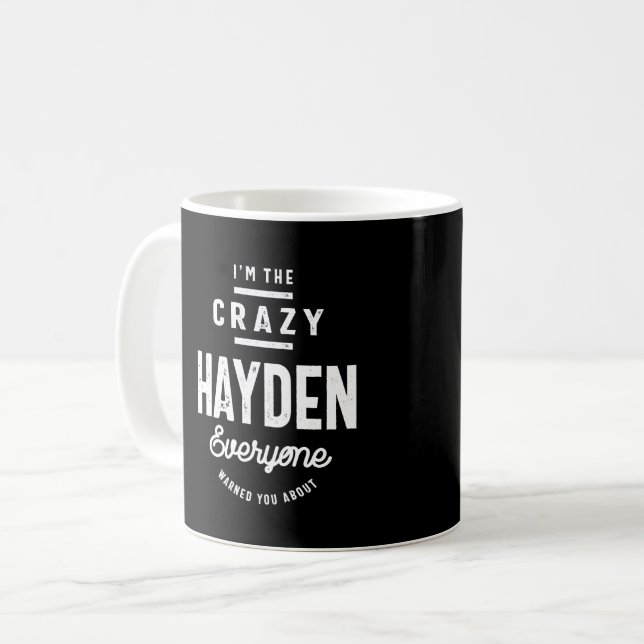 Hayden Personalized Name Birthday Gift Coffee Mug (Front Left)