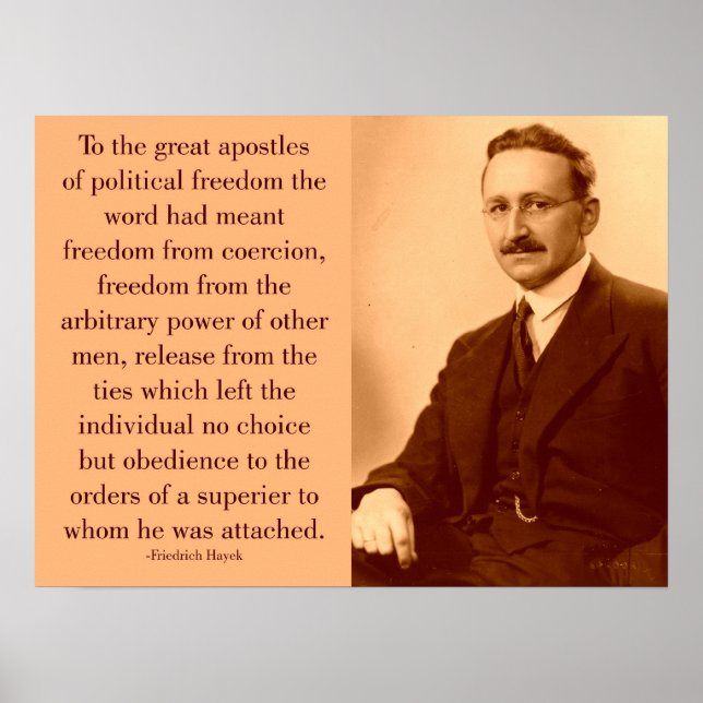Hayek on freedom poster (Front)