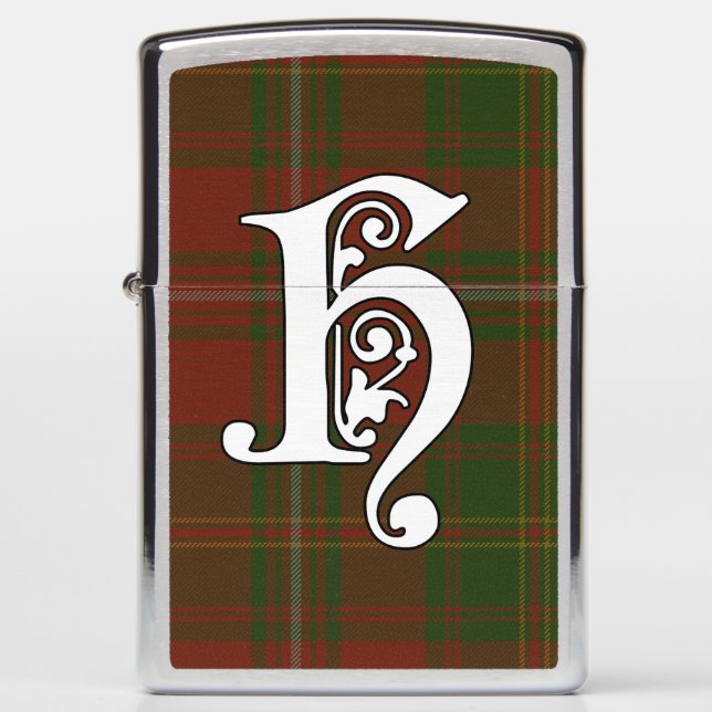 Hayes Clan Tartan Monogram Zippo Lighter (Front)