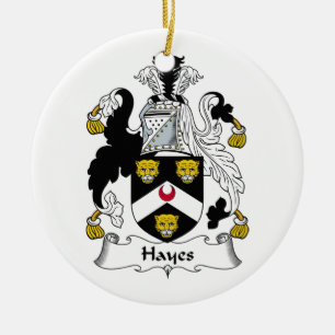 Hayes Family Crest Ceramic Ornament