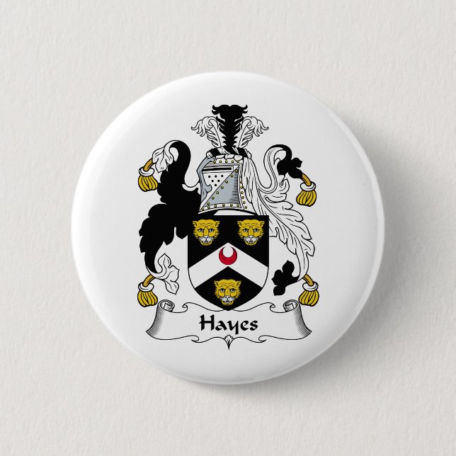 Hayes Family Crest Pinback Button (Front)
