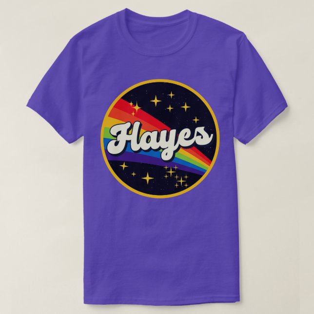 Hayes Rainbow In Space Vintage Style T-Shirt (Design Front)