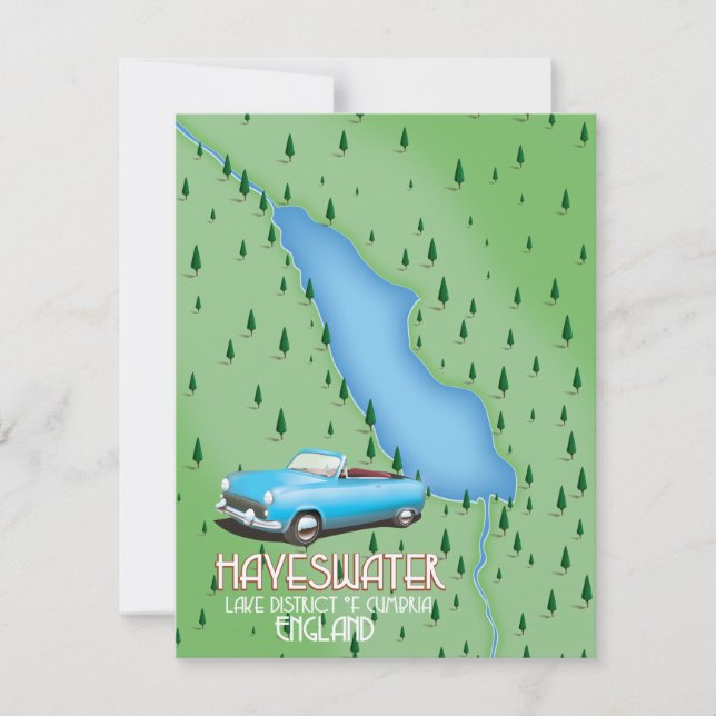 Hayeswater Lake District map travel poster (Front)