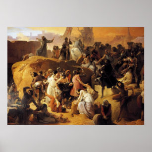 Hayez Fracesco-Crusaders Thirsting near Jerusalem Poster