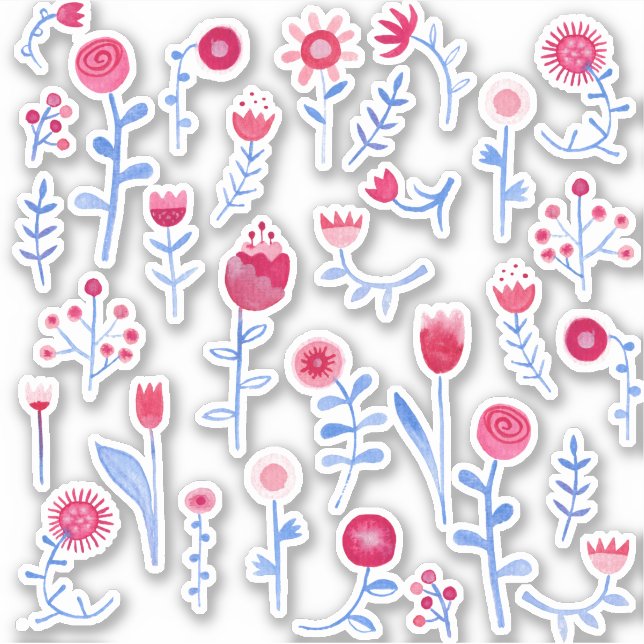 Hayfever Watercolor Flowers Sticker (Front)