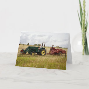 Haying in Golden Ranch Fields Letterpress Thank You Card