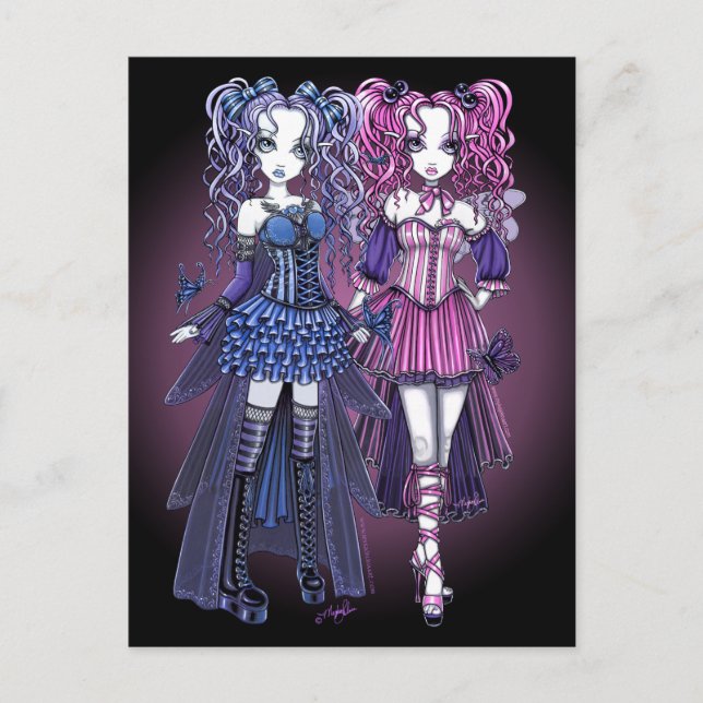 Haylee & Maegan Gothic Fairies Postcard (Front)