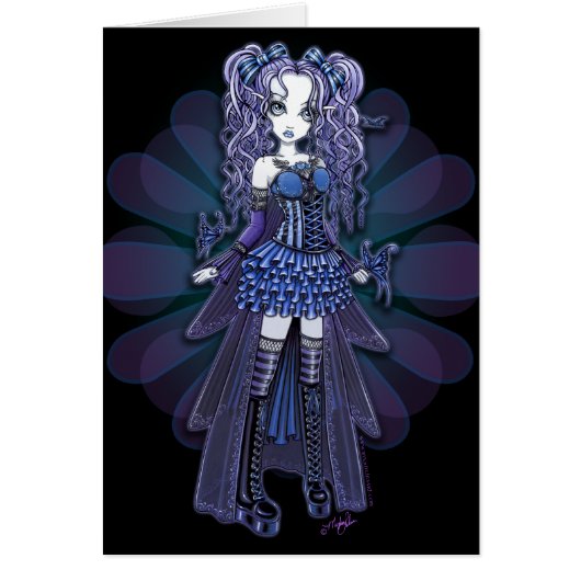 "Haylee" Purple Tattoo Butterfly Fairy Art Card (Front)