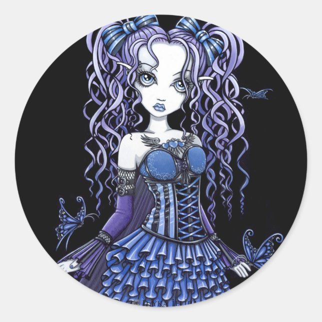"Haylee" Purple Tattoo Butterfly Fairy Stickers (Front)