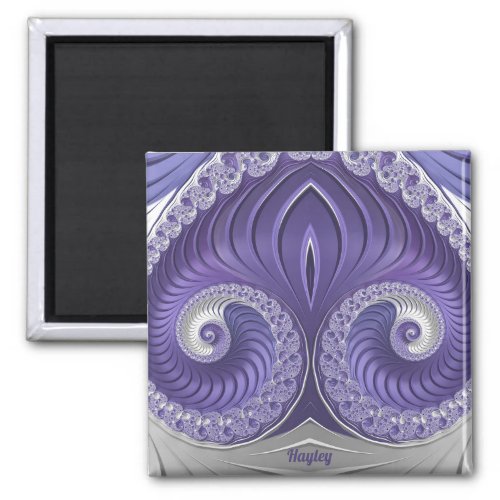 HAYLEY  Abstract Pattern  Purple Gray White  Magnet