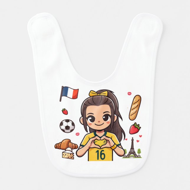 Hayley Raso Paris Baby Bib (Front)