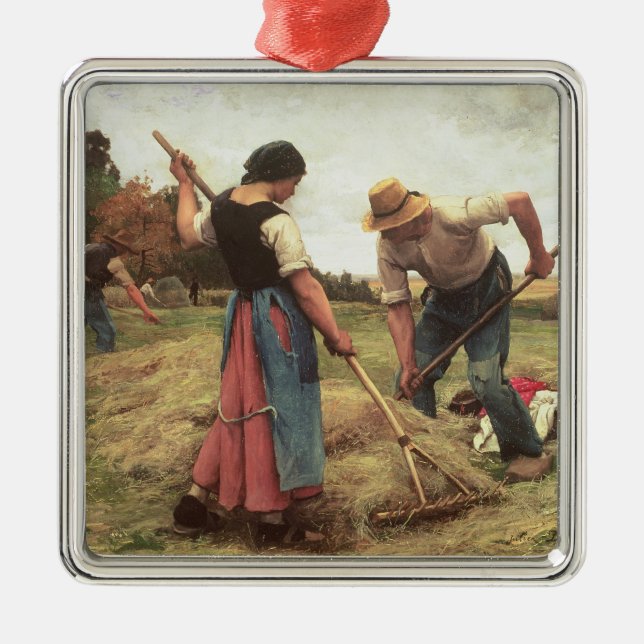 Haymaking, 1880 metal ornament (Front)