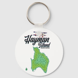 Hayman Island Vintage travel map. Keychain