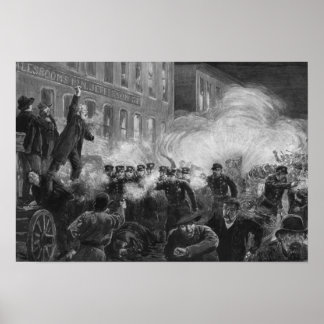 Haymarket Riot Engraving - 1886 Poster