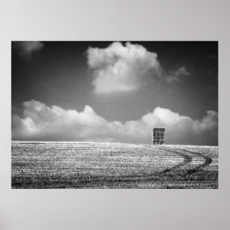 Haystack And Tracks, Fine Art Photograph Poster