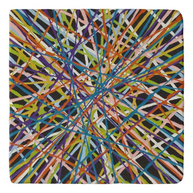 Haystack in Black Marble Trivet (Front)