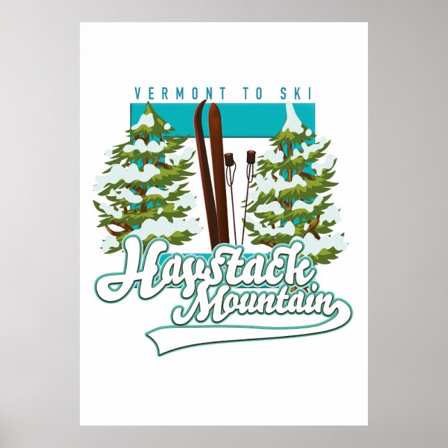 Haystack Mountain Vermont USA Ski logo Poster (Front)