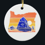 Haystack Rock Cannon Beach Line Art Ornament<br><div class="desc">Cannon Beach Oregon’s iconic Haystack Rock shines in this line art design.</div>