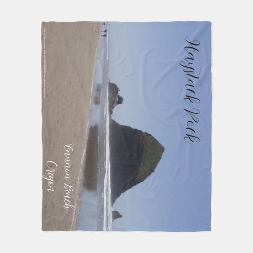 Haystack Rock cannon beach Oregon Fleece Blanket