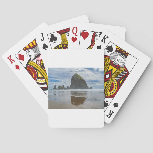 Haystack Rock, Cannon Beach, Oregon Poker Cards (Back)