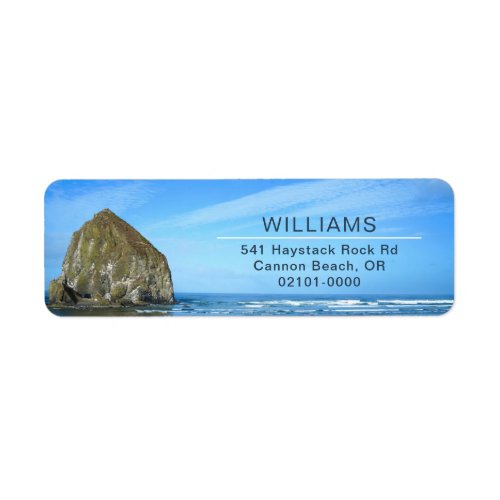 Haystack Rock Cannon Beach Oregon Return Address Label