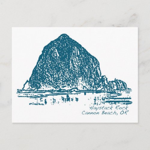 Haystack Rock Illustration Postcard