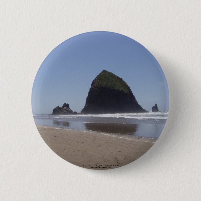 Haystack Rock Pinback Button (Front)