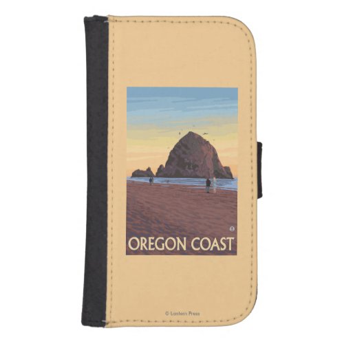 Haystack Rock Vintage Travel Poster Phone Wallet