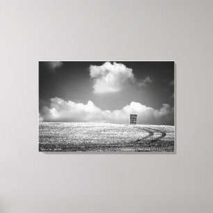 Haystacks and Tracks, fine art black and white Canvas Print