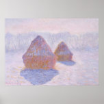 Haystacks by Claude Monet Poster<br><div class="desc">Oscar-Claude Monet (UK: /ˈmɒneɪ/, US: /moʊˈneɪ, məˈ-/, French: [klod mɔnɛ]; 14 November 1840 – 5 December 1926) was a French painter and founder of impressionist painting who is seen as a key precursor to modernism, especially in his attempts to paint nature as he perceived it.[1] During his long career, he...</div>