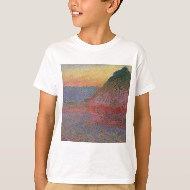 Haystacks (by Claude Monet) T-Shirt (Front)