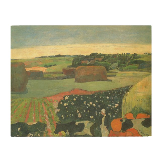 Haystacks in Brittany by Paul Gauguin, Vintage Art (Front)