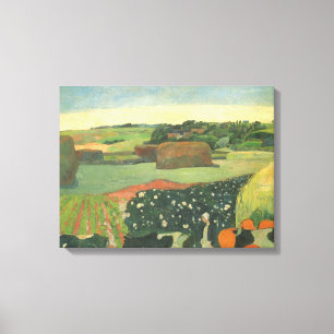 Haystacks in Brittany by Paul Gauguin, Vintage Art Canvas Print