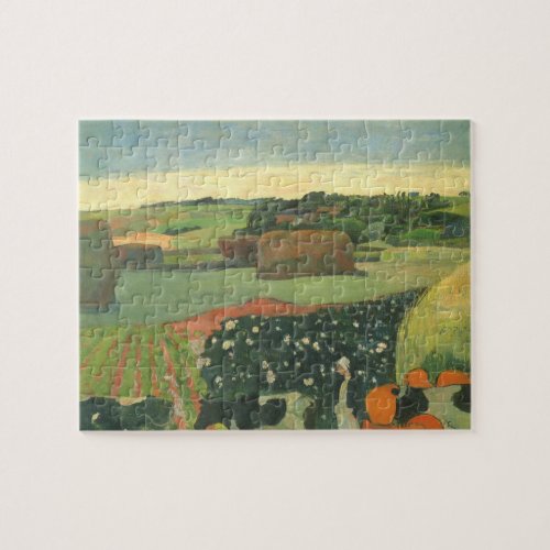 Haystacks in Brittany by Paul Gauguin Vintage Art Jigsaw Puzzle