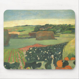 Haystacks in Brittany by Paul Gauguin, Vintage Art Mouse Pad