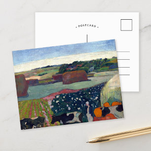 Haystacks in Brittany Paul Gauguin Postcard