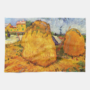 Haystacks in Provence by Vincent van Gogh Kitchen Towel