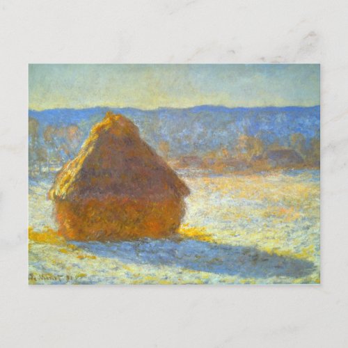 Haystacks in Snow by Claude Monet Postcard