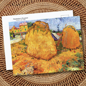 Haystacks Provence Vincent Van Gogh Postcard by mangomoonstudio at Zazzle