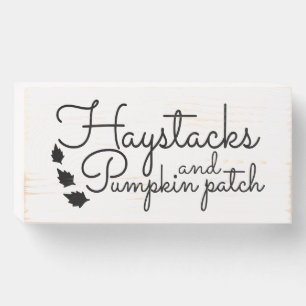 Haystacks & Pumpkin Patch Fall Wooden Box Sign