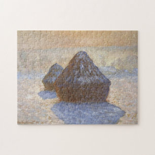 Haystacks Snow Effect Monet Fine Art Jigsaw Puzzle