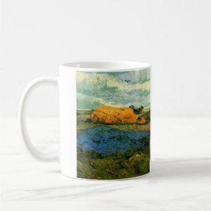 Haystacks Under a Rainy Sky by Vincent van Gogh Coffee Mug