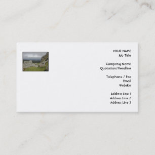 Haytor. Rocks in Devon England. On White. Business Card