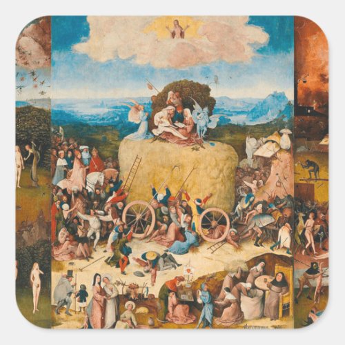 Haywain Triptych _ Hieronymus Bosch Square Sticker