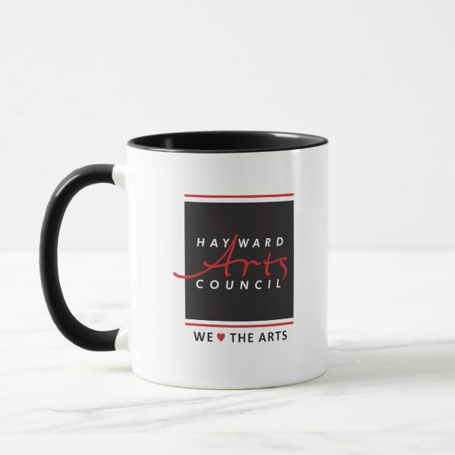Hayward Arts Council Logo Mug Deluxe with Black (Left)