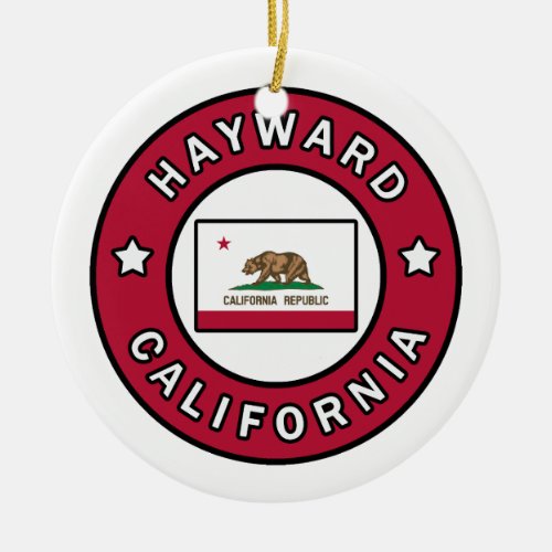 Hayward California Ceramic Ornament