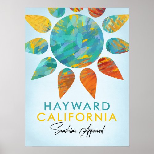 Hayward California Sunshine Travel Poster