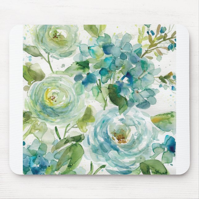 HAZ06 Cool Watercolor Floral.tif Mouse Pad (Front)