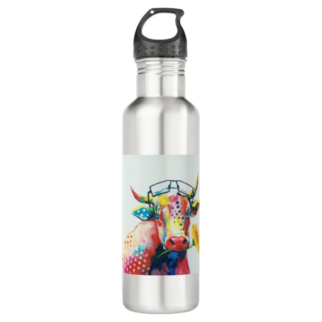 HAZ27 Cow.tif Stainless Steel Water Bottle (Front)
